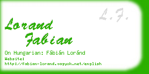 lorand fabian business card