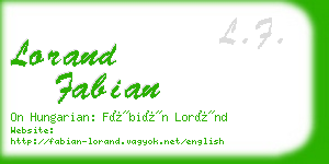 lorand fabian business card